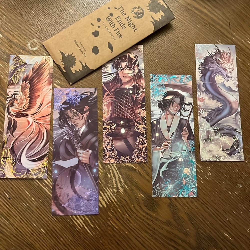 The Night Ends With Fire Foiled Bookmarks